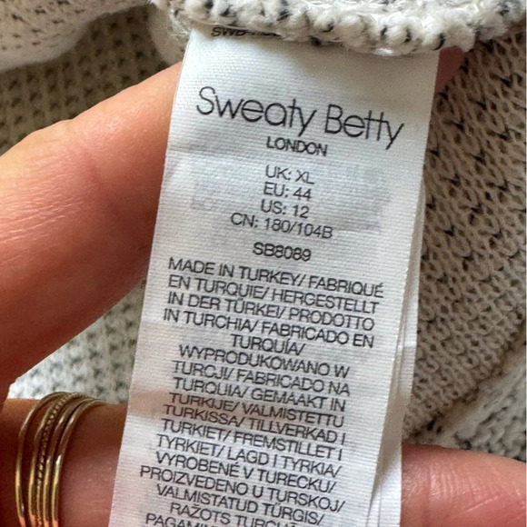 Sweaty Betty Restful Boucle quarter Zip Sweatshirt high collar Pullover gray XL - Picture 9 of 11